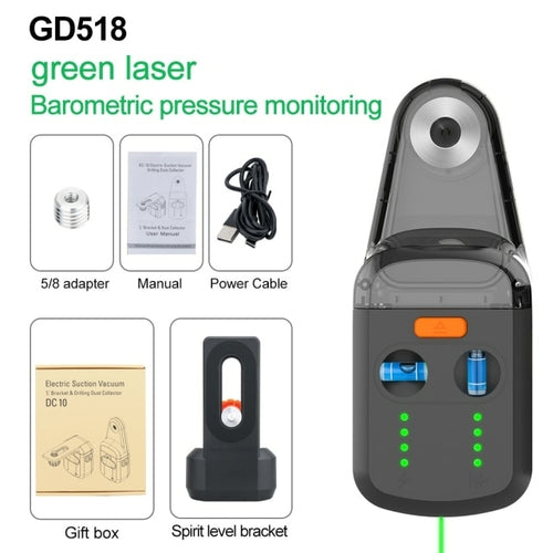 Precision Laser Level with Built-In Suction Vacuum & Dust Collector